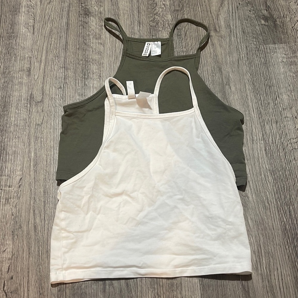 Green and white crop tops from H&M size small